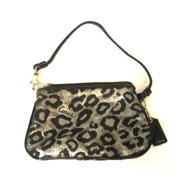 Coach Silver Leopard Wristlet - Picture 1 of 4